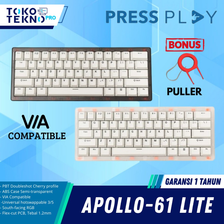 Press Play Apollo61 / Apollo-61 Lite Wired Mechanical Keyboard VIA