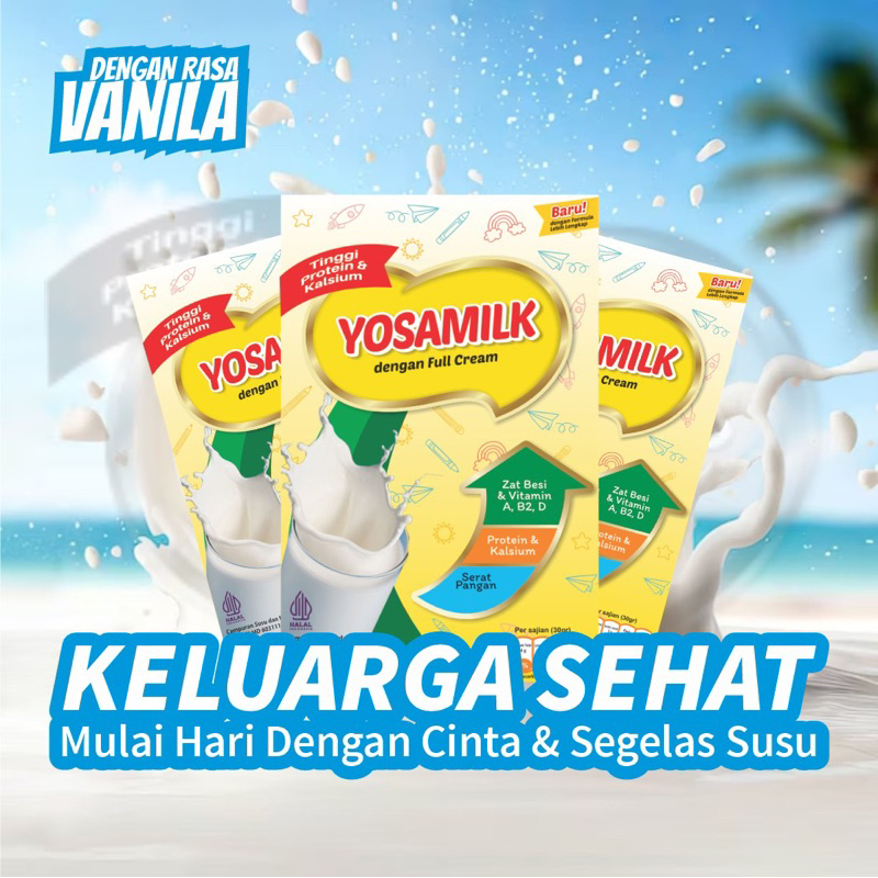 

susu yosamilk penggemuk badan dan tinggi badan rasa vanilla PlUS BPOM PREMIUM