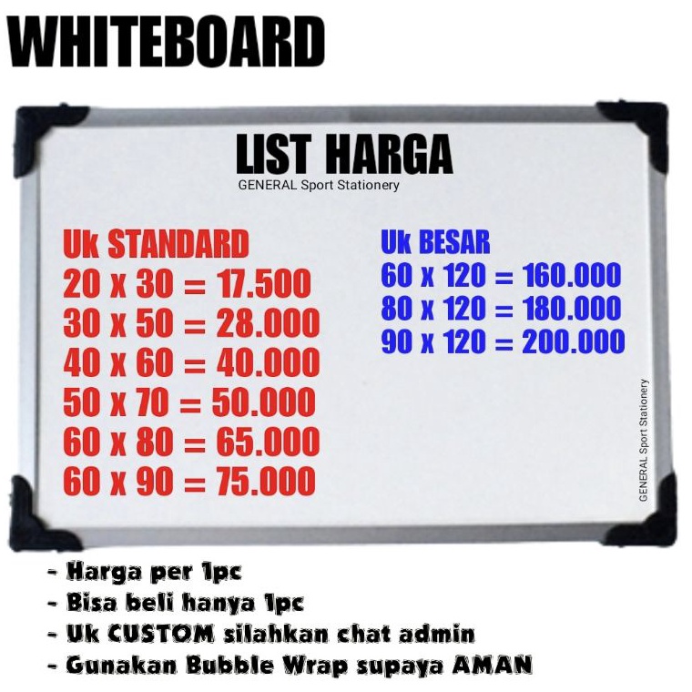 

Papan Tulis White Board 5x7 Whiteboard ART T5W7