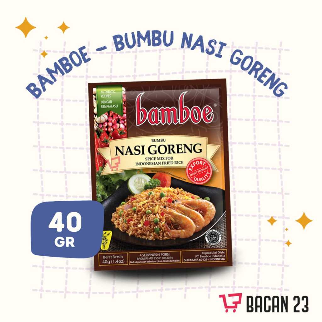 

Bamboe Bumbu Instan Nasi Goreng (40 Gr) / Bumbu Dapur Instan / Penyedap Rasa