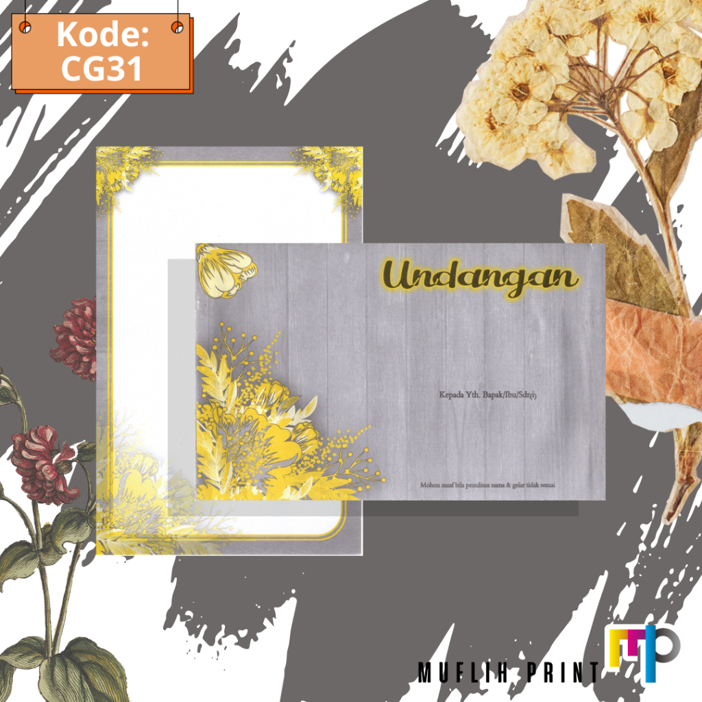 Blangko Undangan Pernikahan Kosong Murah + Amplop Undangan CG31