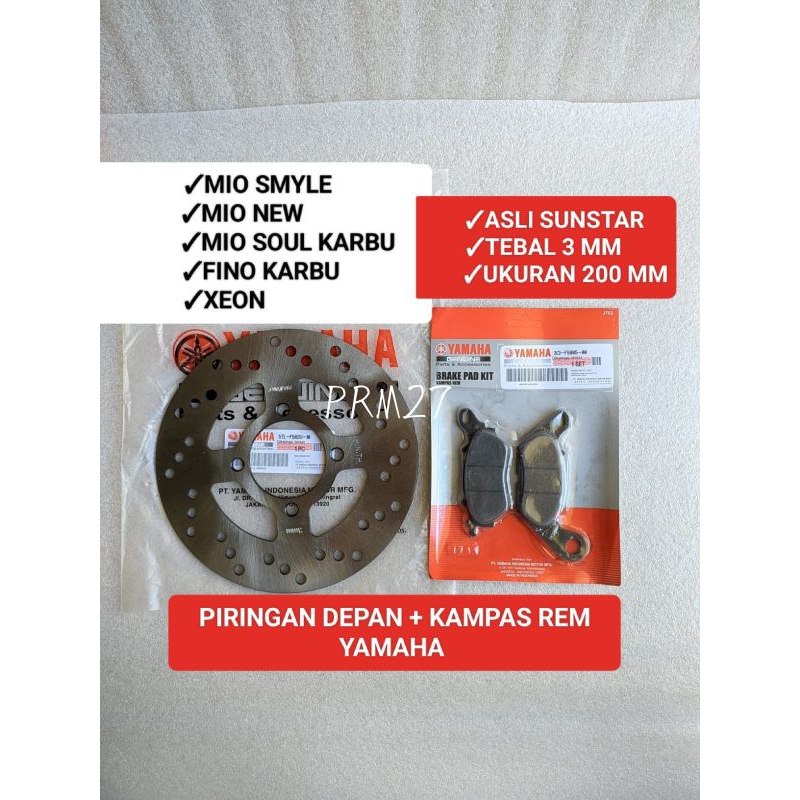 Piringan depan (5TL/28D) + kampas rem Mio smyle/Fino karbu/Mio soul karbu/xeon