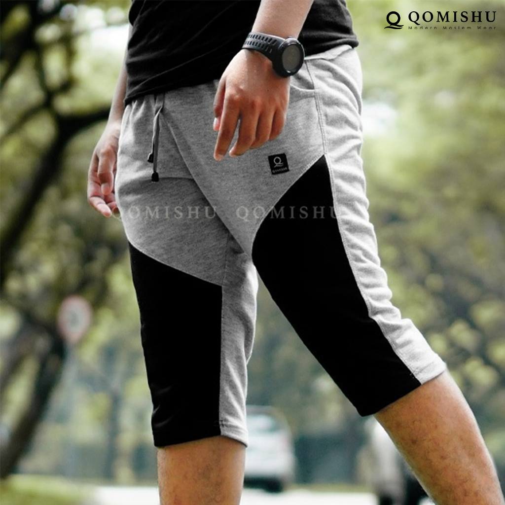 Qomishu - celana pendek celana pendek pria 3/4 short pants celana pendek pria celana pendek cowok po