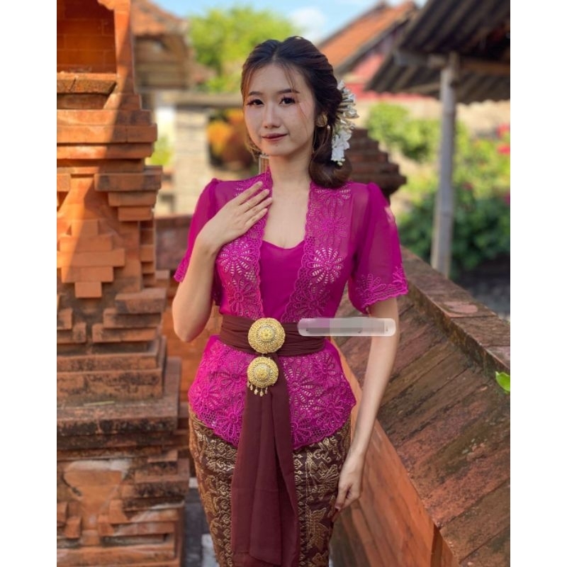 Kebaya Jadi Bordir Tangan Pendek Motif Bintang || Kebaya Adat Bali Modern || Kebaya Adat Bali Kekini