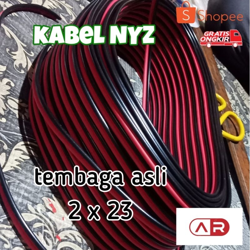 kabel NYZ meteran asli tembaga merah hitam