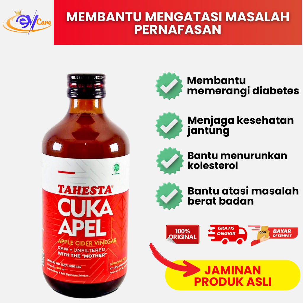 

Cuka Apel Tahesta Apple Cider Vinegar Cuka Organik 320 ML
