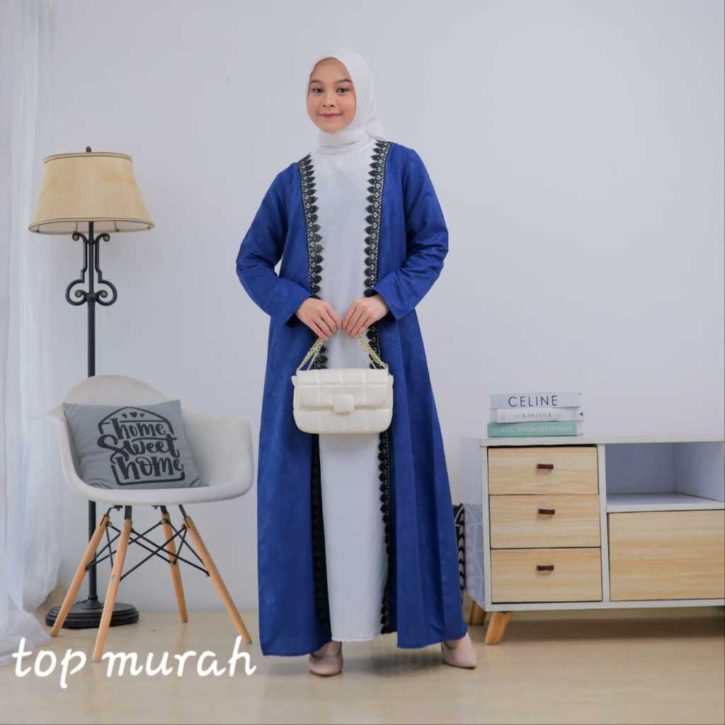 Baju Gamis Yashira Wanita Elegan Mewah Terbaru 2024 Kekinian / Gamis Wanita Rompi Renda Jumbo / Gami