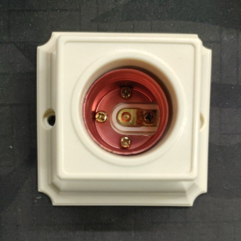 FITTING FITING LAMPU TEMPEL PLAFON DUDUKAN LAMPU E27 KOTAK PERSEGI