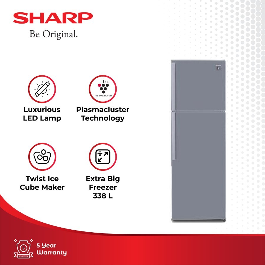 Sharp Kulkas 2 Pintu SJ-420GP-SD Big Kirei Series Plasmacluster Ion