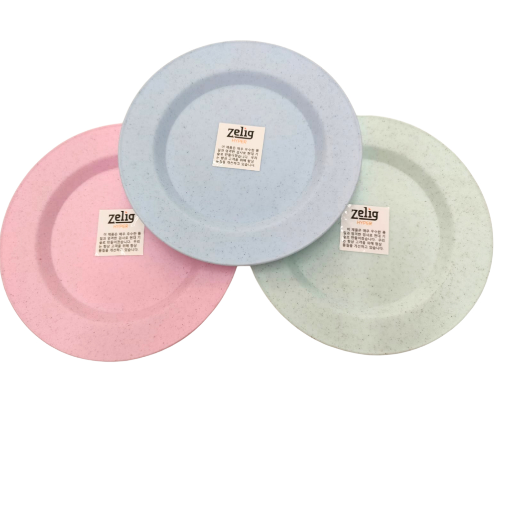 Piring Korea Warna Pastel Motif Bintik/ Piring Makan Plastik/ Piring Warna pastel