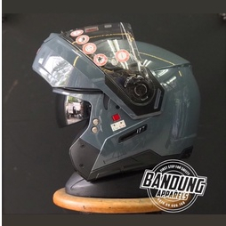 Helm Motor Modular Helmet Nolan N903 Classic Slate Grey Full Face