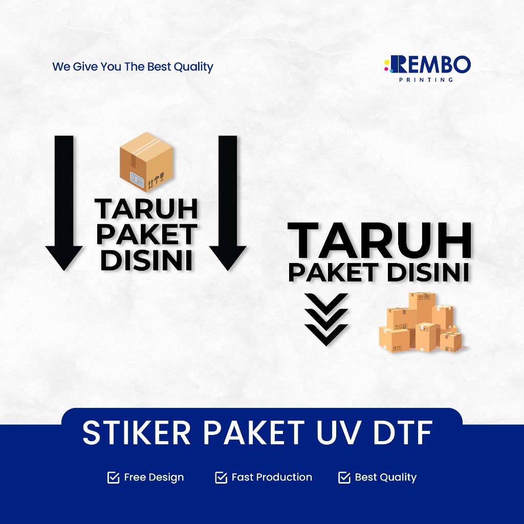 

Stiker Taruh Paket / Stiker Letak Paket / Stiker Paket Letak Disini / UV DTF Stiker