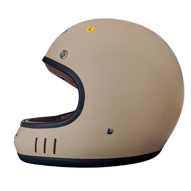 Helm Zeus ZS-816C Matt Milk Tea Fullface Cakil Retro