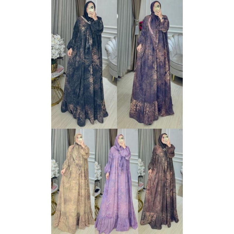 (COD) New Gamis Syari Printing Voll 5 by Dijah