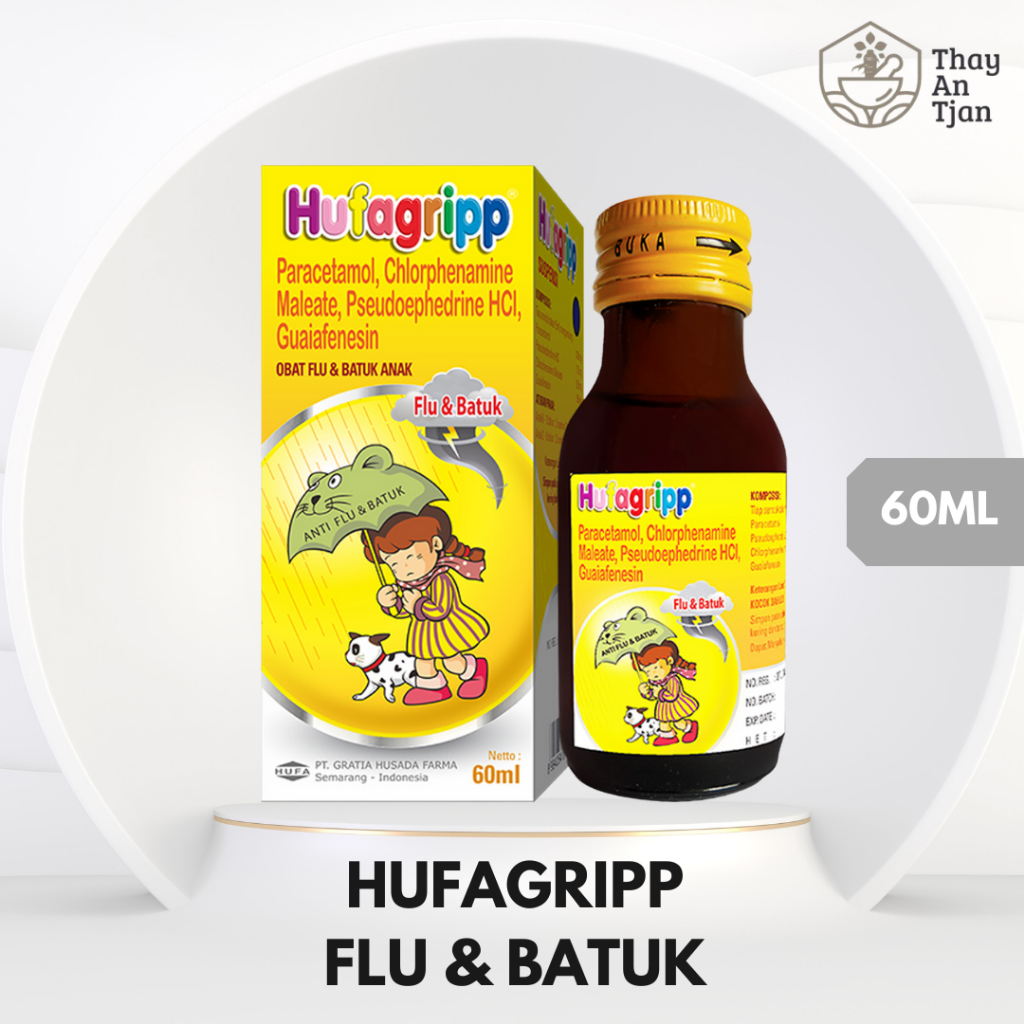HUFAGRIP FLU & BATUK 60ML | OBAT FLU DAN BATUK ANAK | OBAT DEMAM ANAK | SAKIT KEPALA ANAK