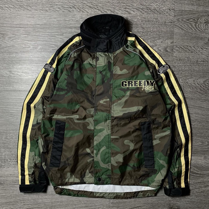 Greedy Racing Camo Reflective Raincoat Jacket
