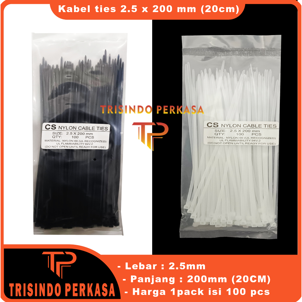 

Kabel Ties Cable Tie 2.5 x 200mm (20cm)