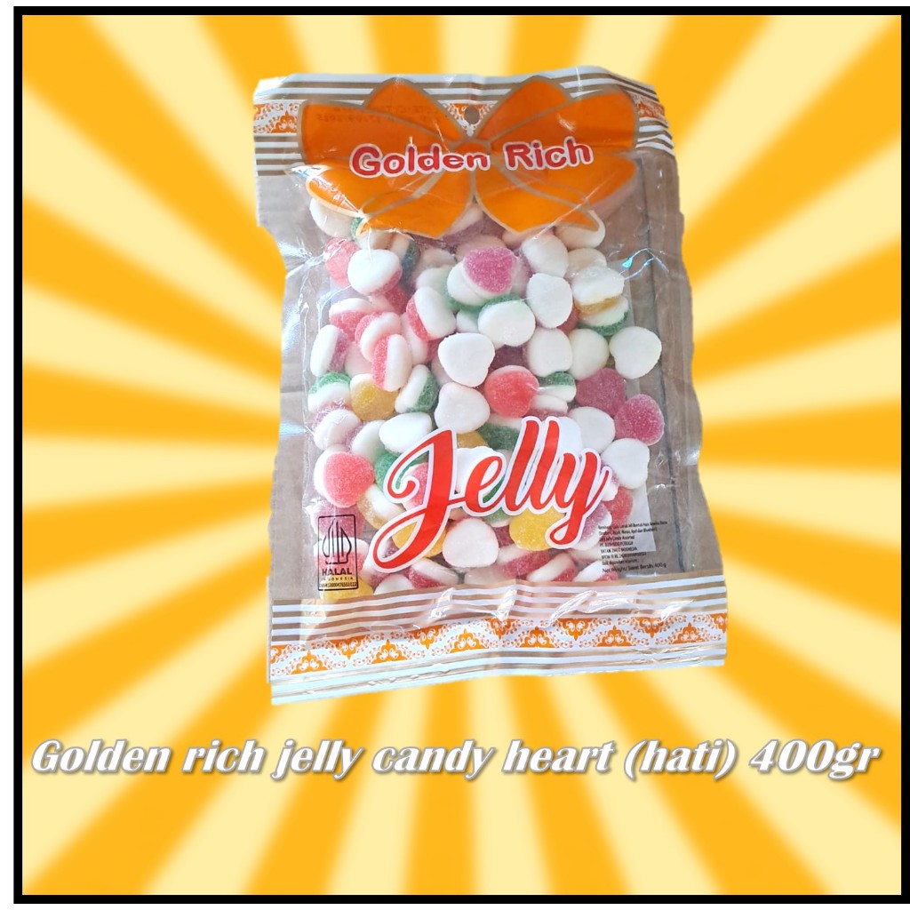 

Golden rich jelly candy heart (hati) 400gr