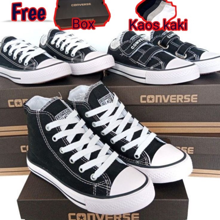 Hemat SEPATU SEKOLAH ANAK PEREMPUAN SD CONVERSE ALLSTAR WARNA HITAM WANITA PRIA ANAK LAKILAKI COD Ba