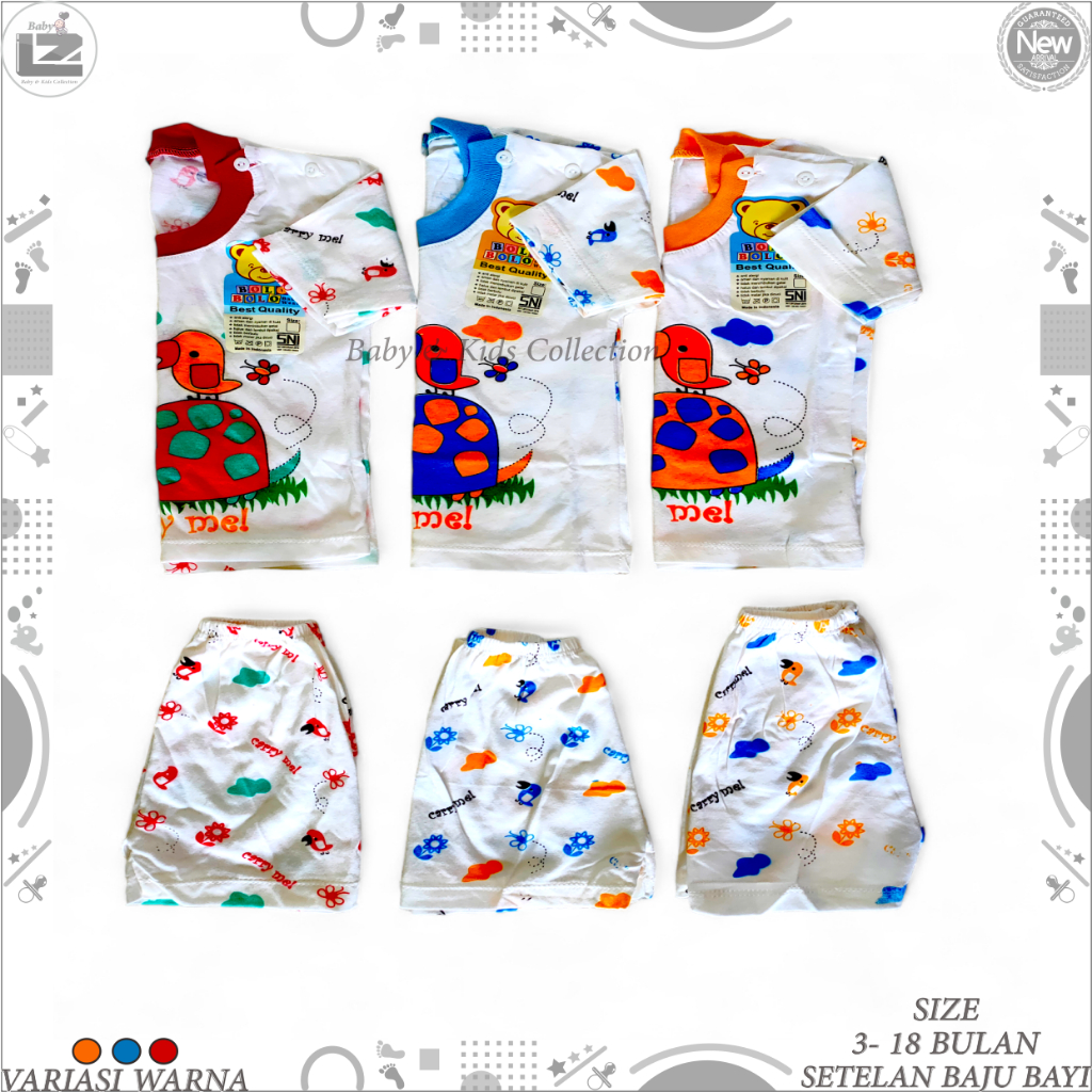 SETELAN BAJU BAYI  LENGAN PENDEK 3-18 BULAN