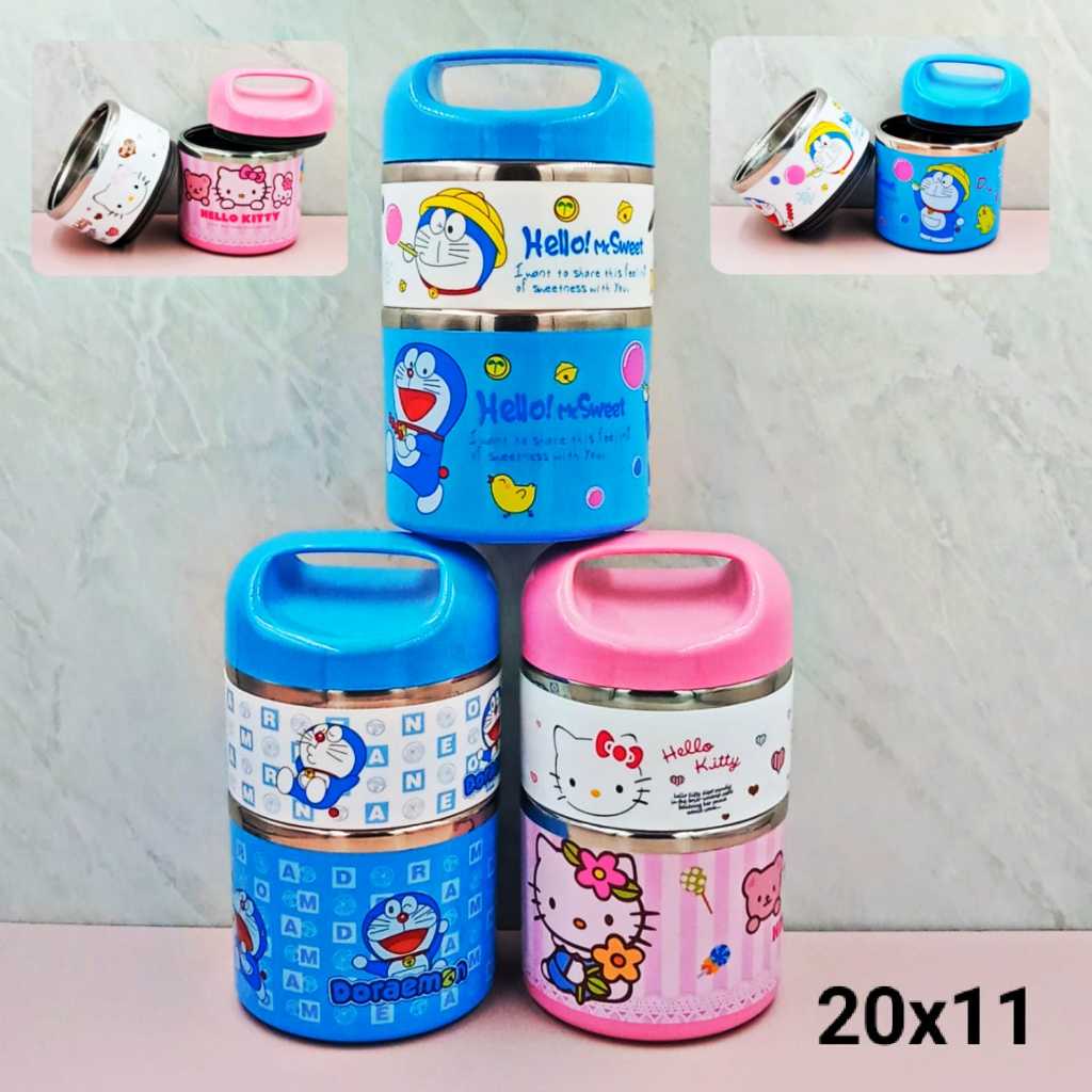 RANTANG SUSUN 2 STAINLESS | RANTANG SUSUN 2 HELLO KITTY | RANTANG SUSUN 2 DORAEMON | RANTANG SUSUN 2