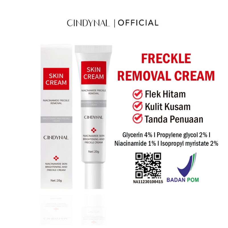 (BPOM) PENGHILANG FLEK HITAM CINDYNAL NIACINEMID CREAM FLEK/MEMUTIHKAN WAJAH BINTIK BINTIK HITAM FRE