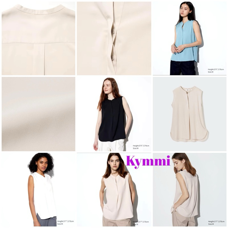 UNIQLO Blus Rayon Kerah Skipper Tanpa Lengan