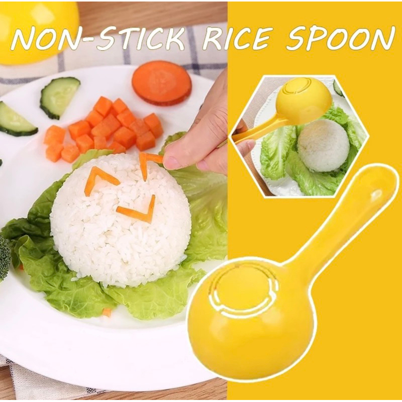 Cetakan Nasi bulat setengah lingkaran Cetakan nasi Kotak Centong Sendok Anti Lengket Bento Onigiri S