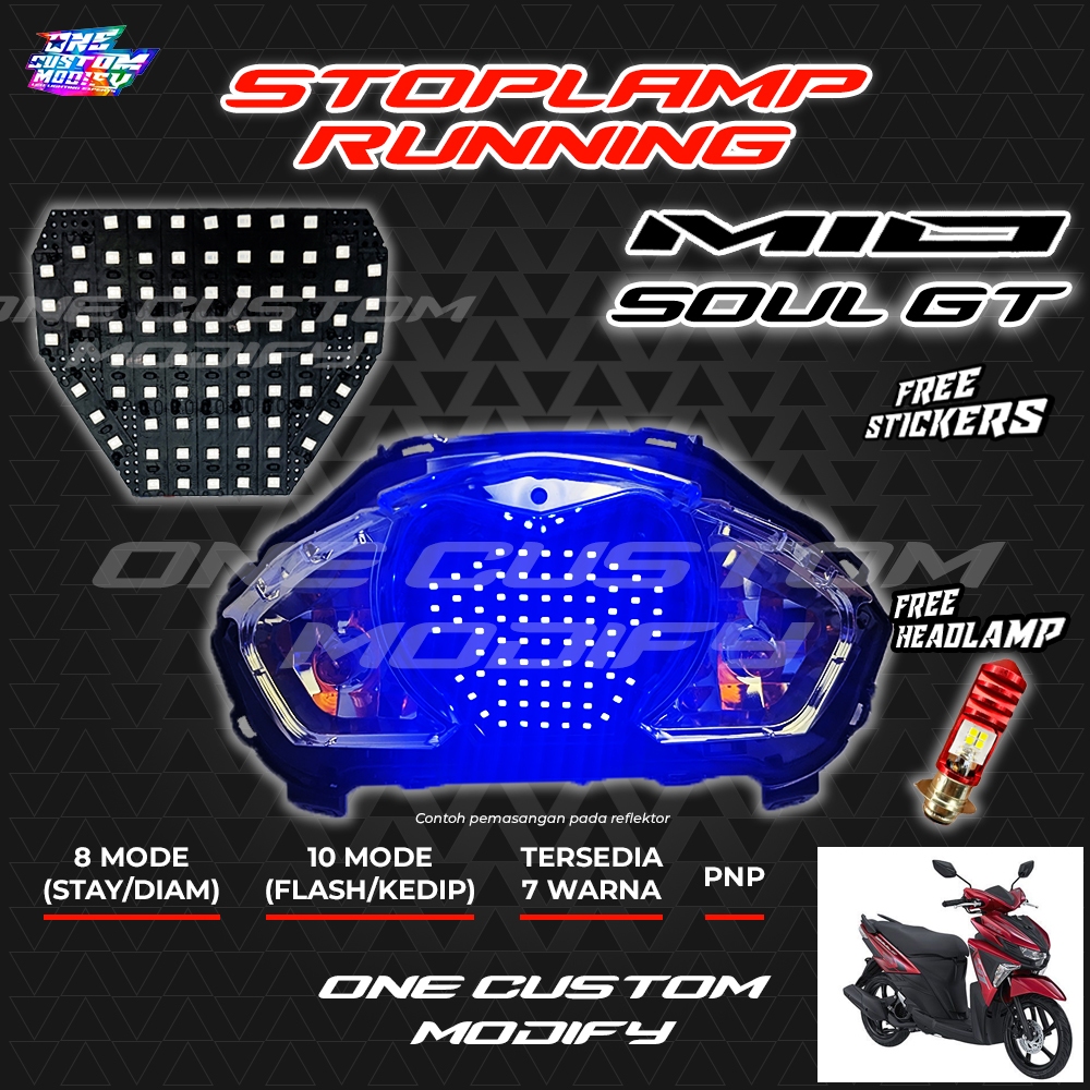 STOPLAMP RUNNING MIO SOUL GT LAMPU LED REM BELAKANG TAILIGHT MOTOR VARIASI ONE CUSTOM MODIFY