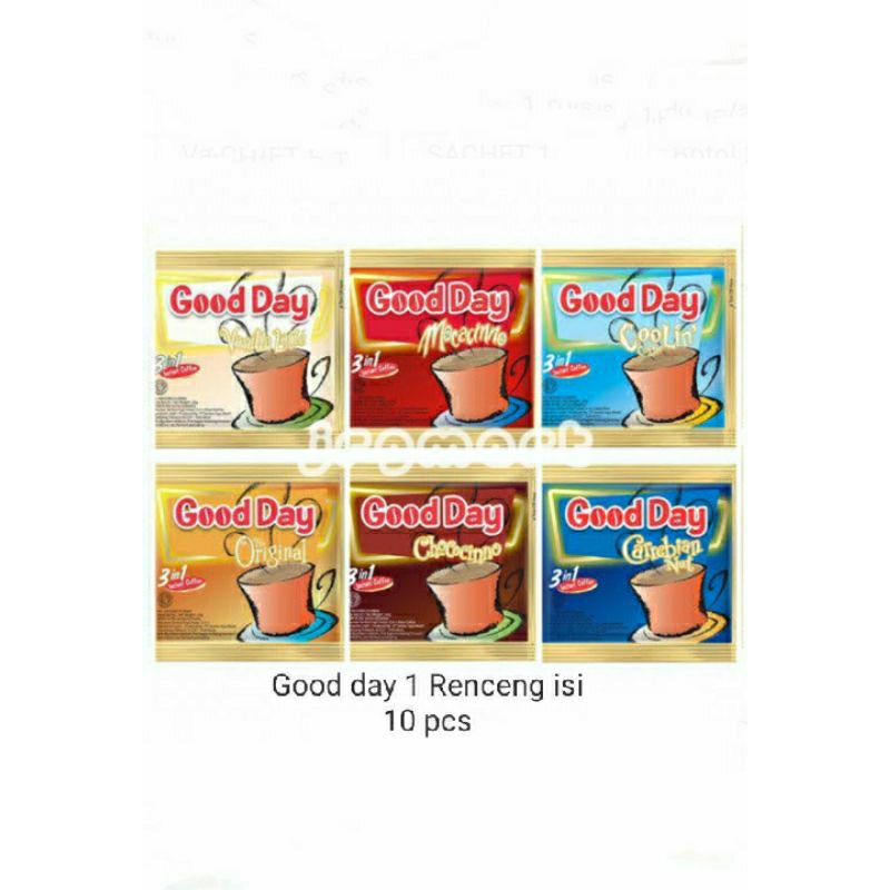 

GOOD DAY KOPI INSTANT 3 IN 1 RENCENG ISI 10 SACHET
