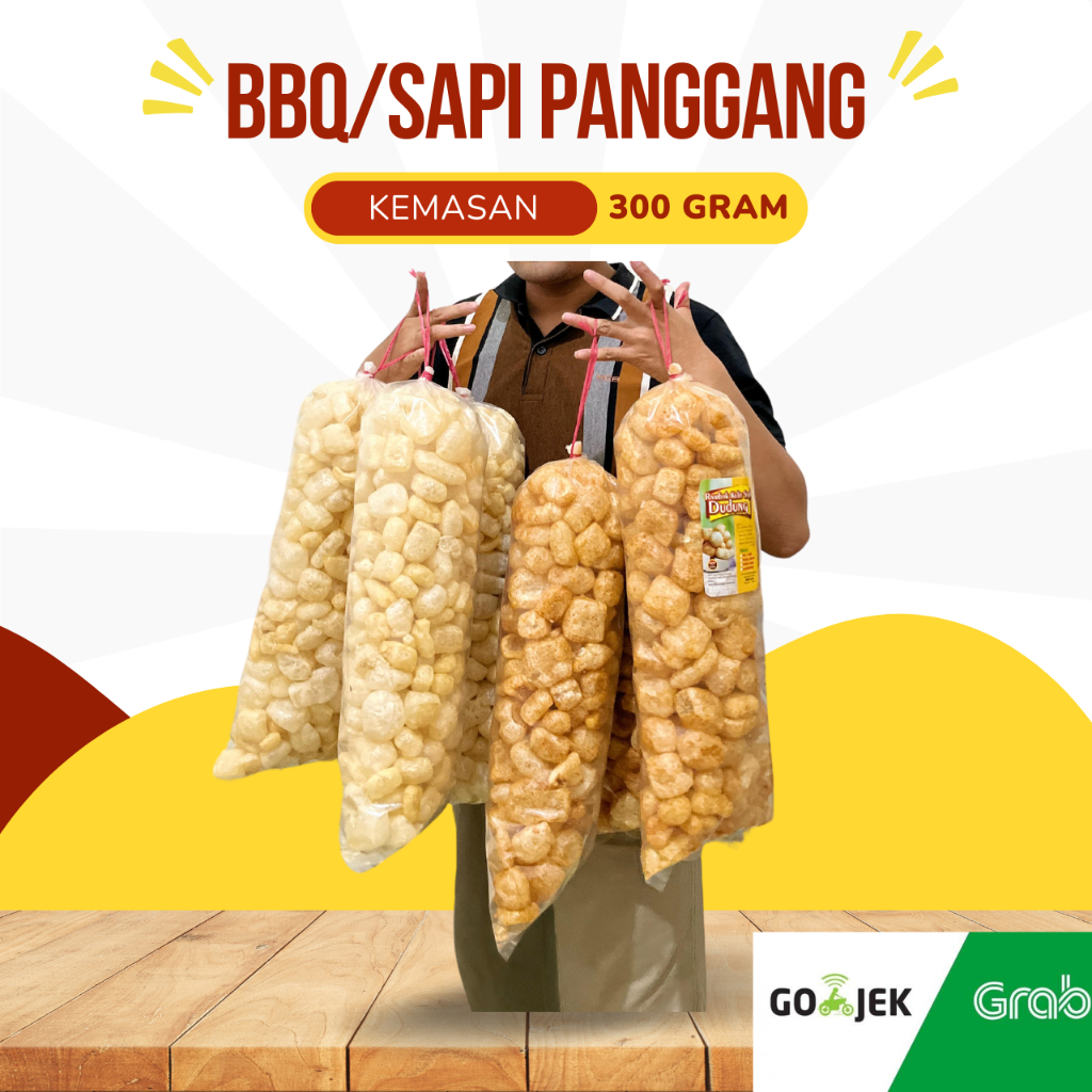 

Dorokdok Dudung Kerupuk Kulit Sapi 1 Bal 300 gram Rasa BBQ Enak Gurih Halal