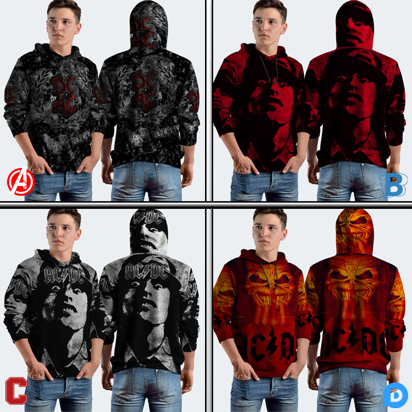 Jumper Hoodie ACDC Rock Band AC DC Hoodie Pullover Fullprint Bahan Polyester Jersey | SKU-1255905