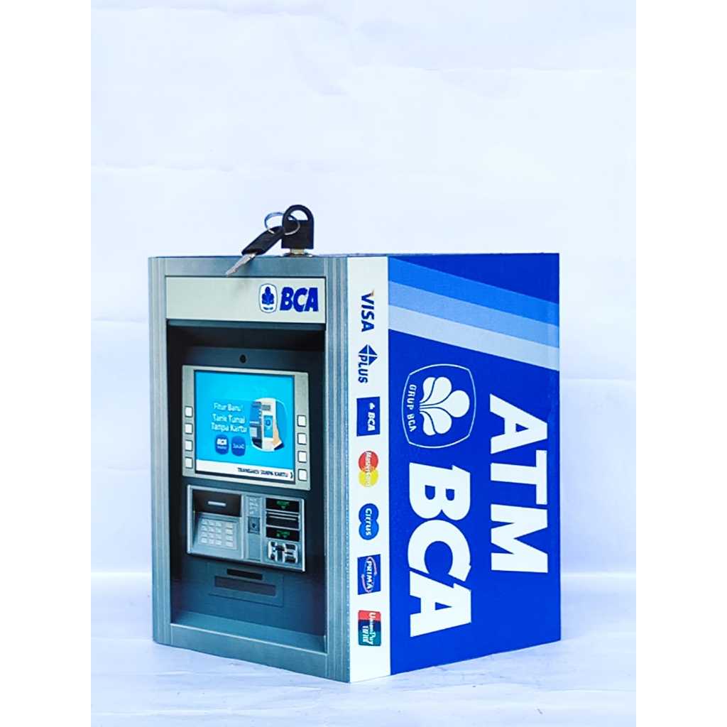 Celengan atm ukuran 15x20 besar jumbo+kunci celengan atm mini premium bca mandiri