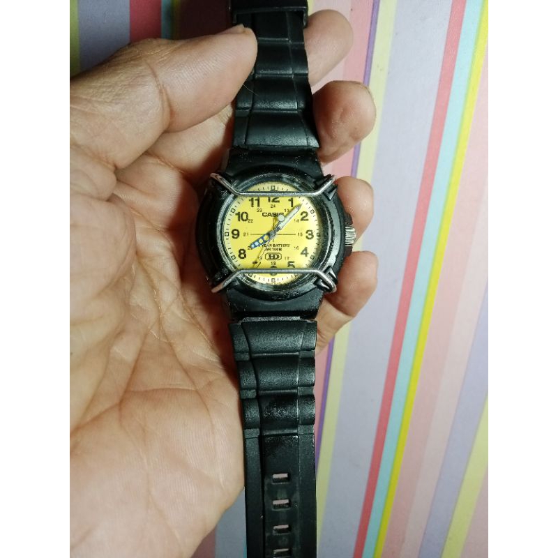 jam tangan Casio hda 600 dial yellow langka bekas