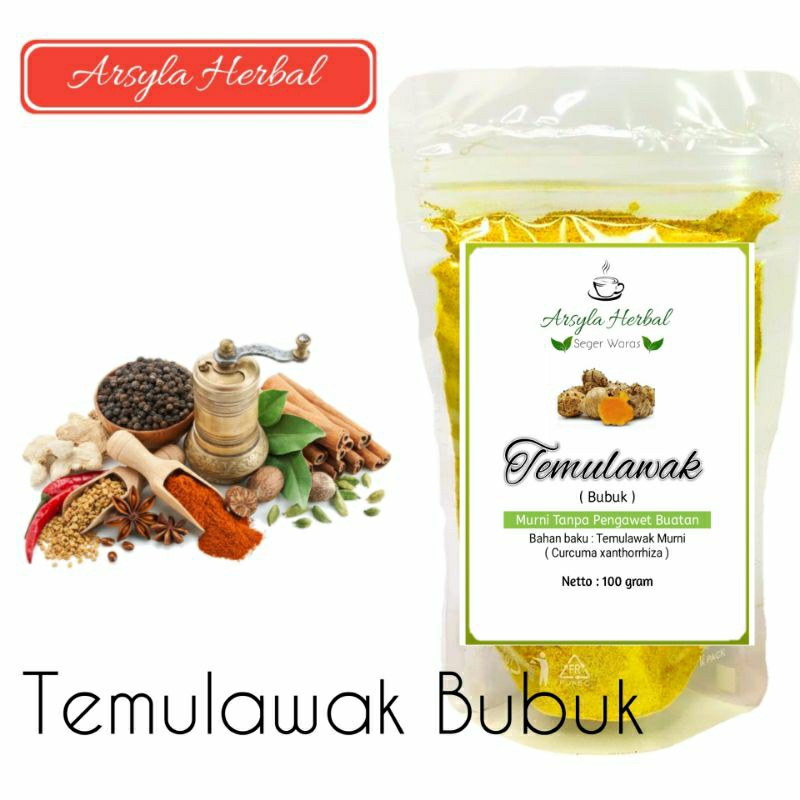

100gr Temulawak Bubuk Jamu Rempah Pilihan Arsyla Herbal