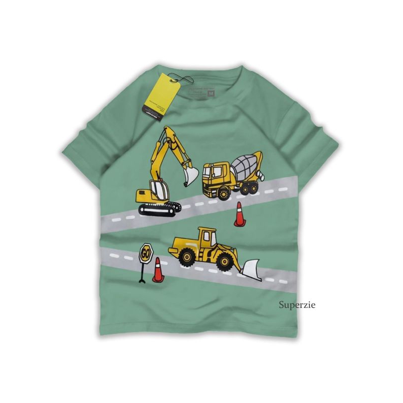 Kaos Anak Atasan Pakaian Anak Motif Excavator