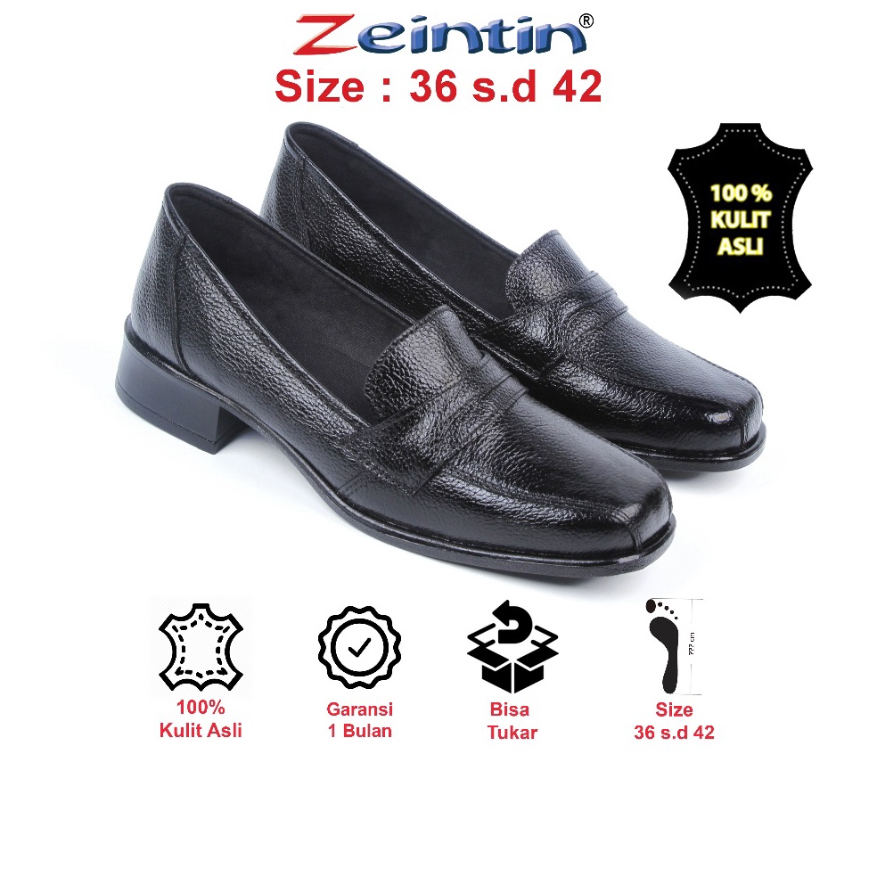 Paling Dicari Zeintin  Sepatu Pantofel Wanita Zeintin Sepatu Kantor Wanita Bahan Kulit BJ