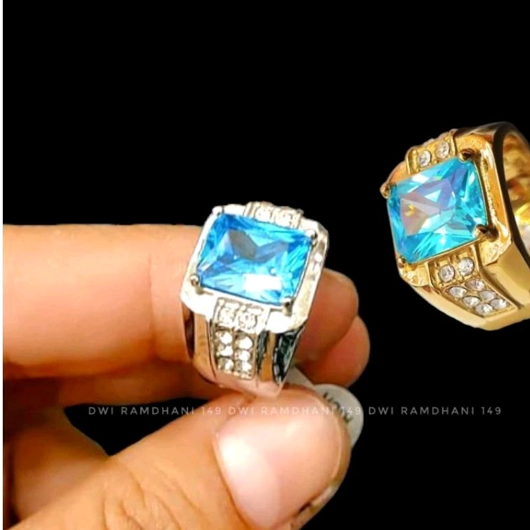 Cincin Titanium Biru Ring Bahan Titanium Super / Cincin Pria