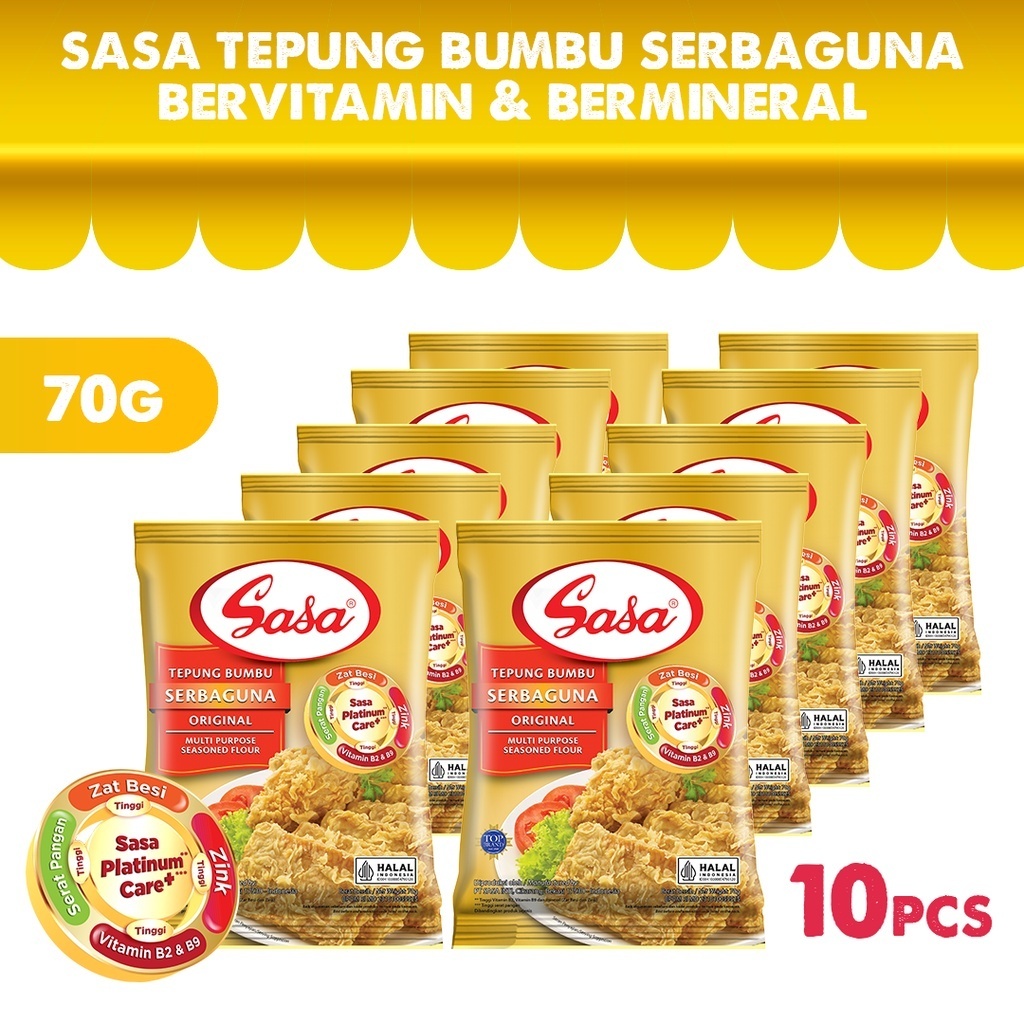 

Sasa Tepung Bumbu Serbaguna Original 70 g Rencengan isi 10