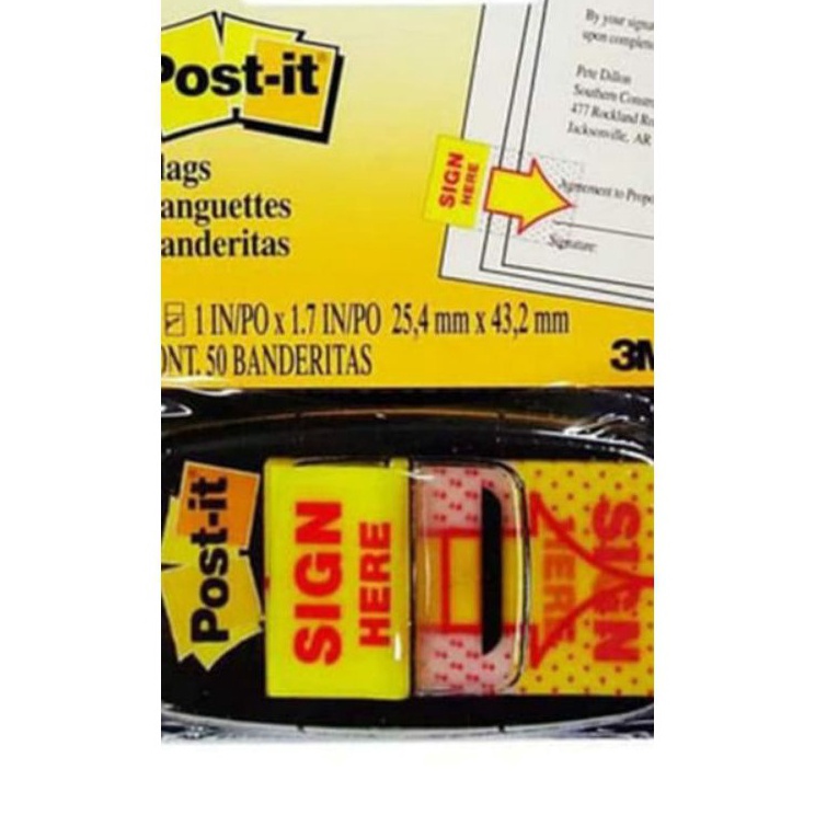 

Segera Cek Post It sign here 3M