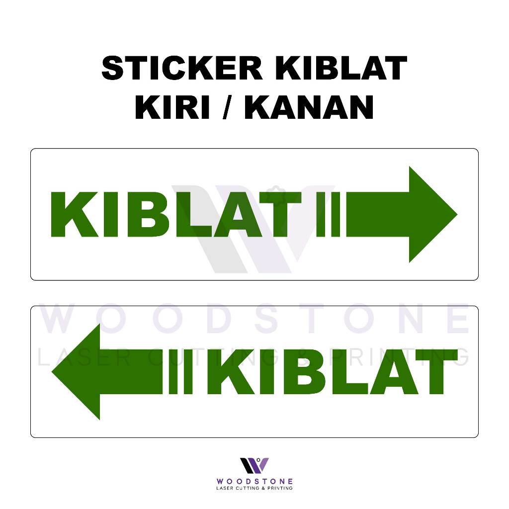 

Sticker Kiblat Kiri Kanan - Stiker Arah Panah Kiblat Sholat Mesjid Mushola Hotel