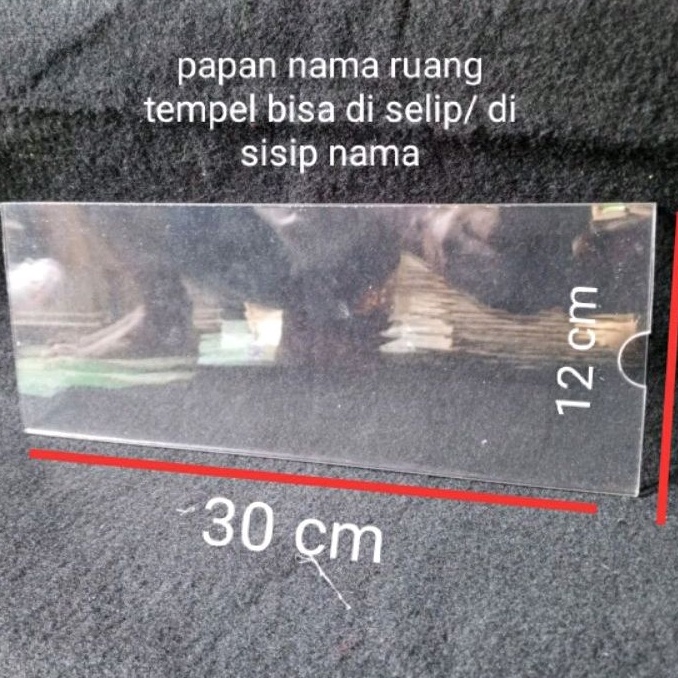 

Obral Laris akrilik papan nama ruang tempel uk 12 x 3 cm tebal 2 mm