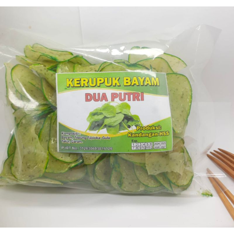 

Kerupuk Bayam mentah