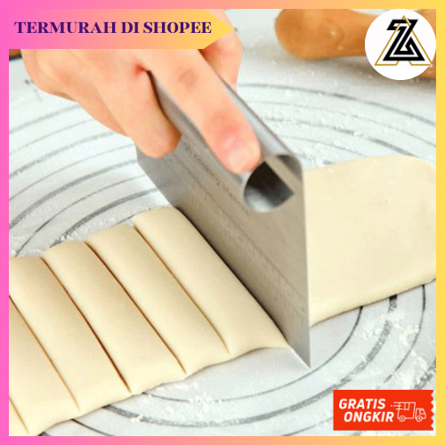 SCRAPER KUE TART STAINLESS STEEL / PEMISAH ADONAN / SCRAPER STAINLESS FONDANT SCRAP KUE PIZZA CHEF