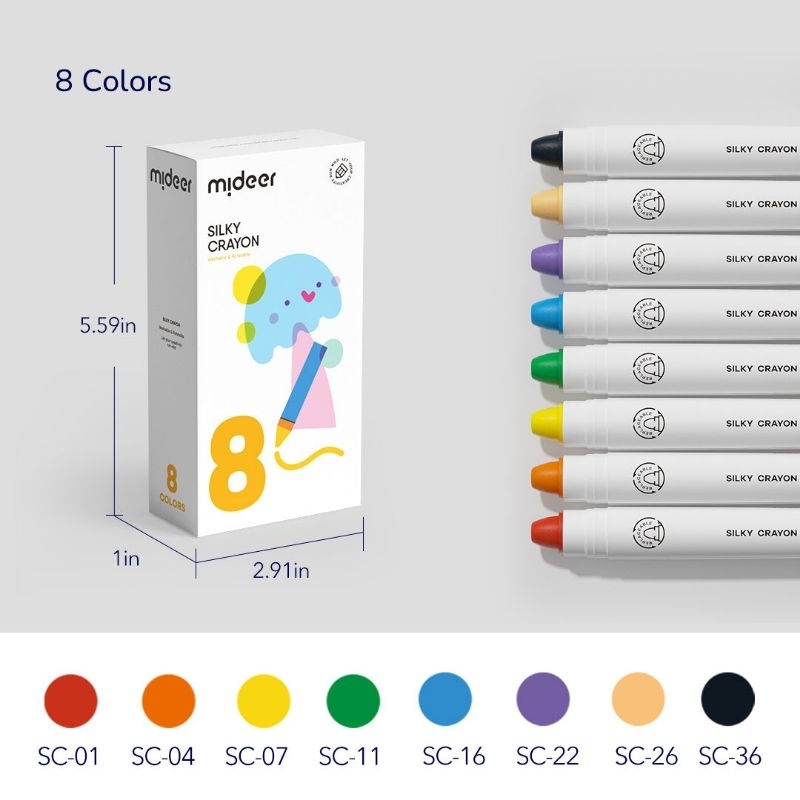 

mideer silky crayon 8 pc alat mewarna menggambar