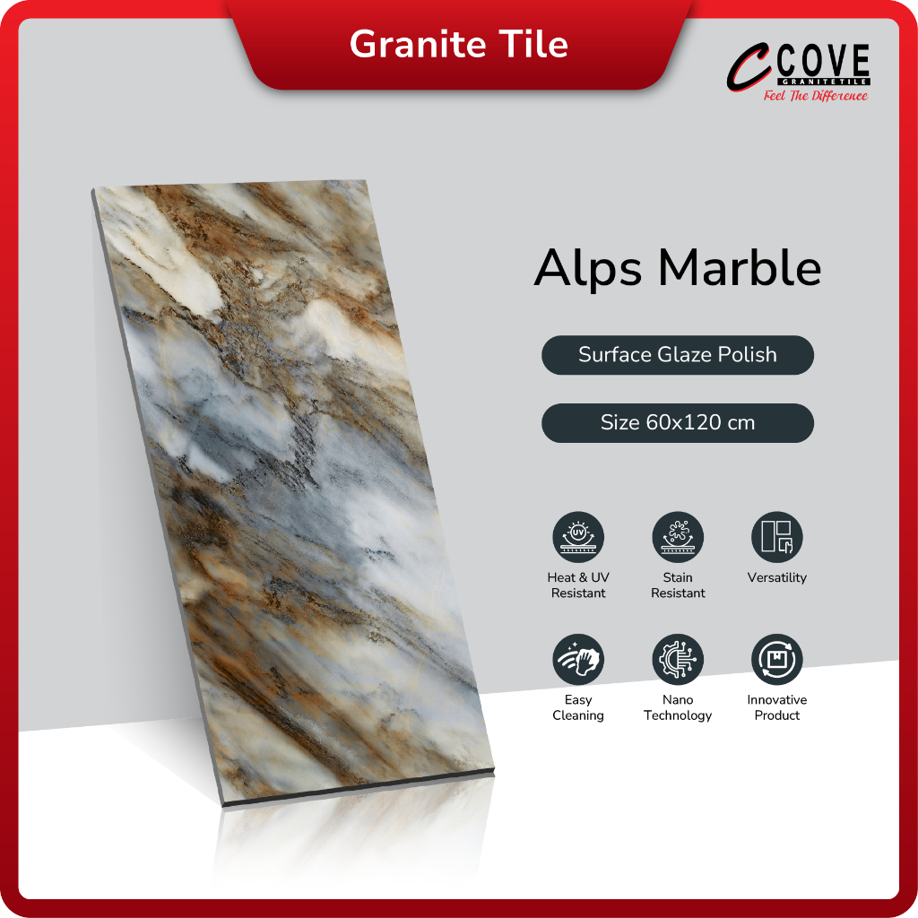 Cove Alps Marble 60x120 Granit / Keramik Lantai Dinding