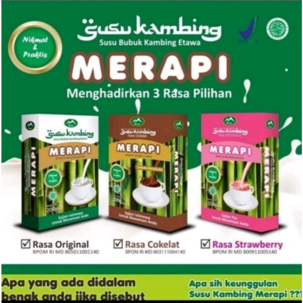 

Susu Kambing Etawa Merapi HIU Susu Terapi Diet 200 gram varian Rasa