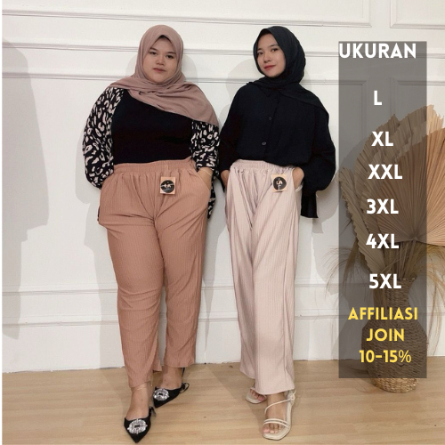 SUPER JUMBO BAGGYPANTS Jumbo Knit Import BB 50-120kg / Celana Luna Knit Imports / Celana XXXL Knit I