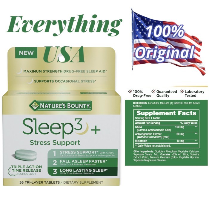 Nature's Bounty Sleep3 + Stress Support Maximum Strength Sleep Aid