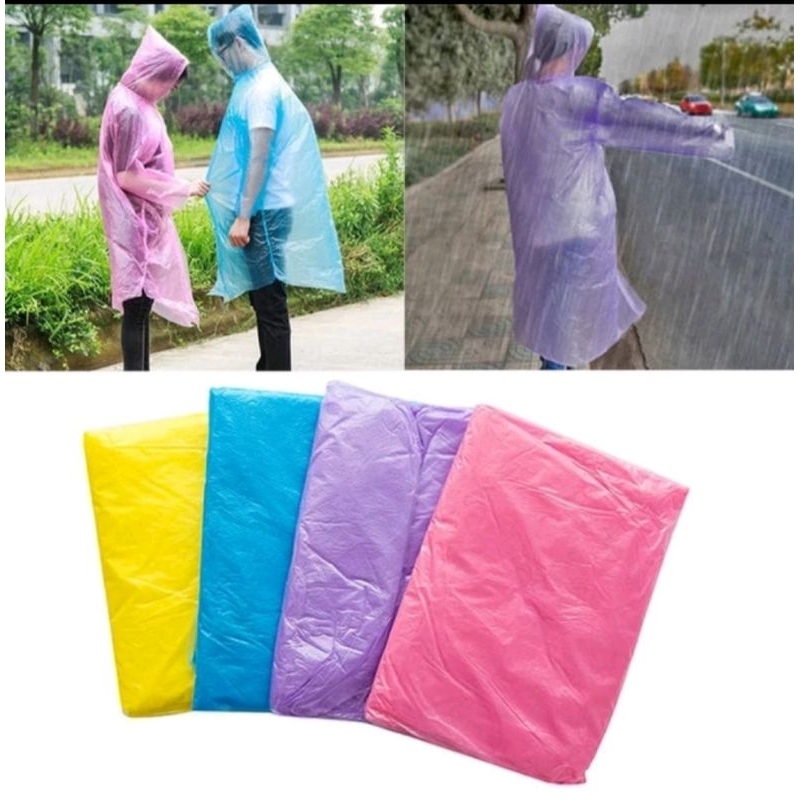 Jas hujan plastik sekali pakai/ baju hujan plastik sekali pakai